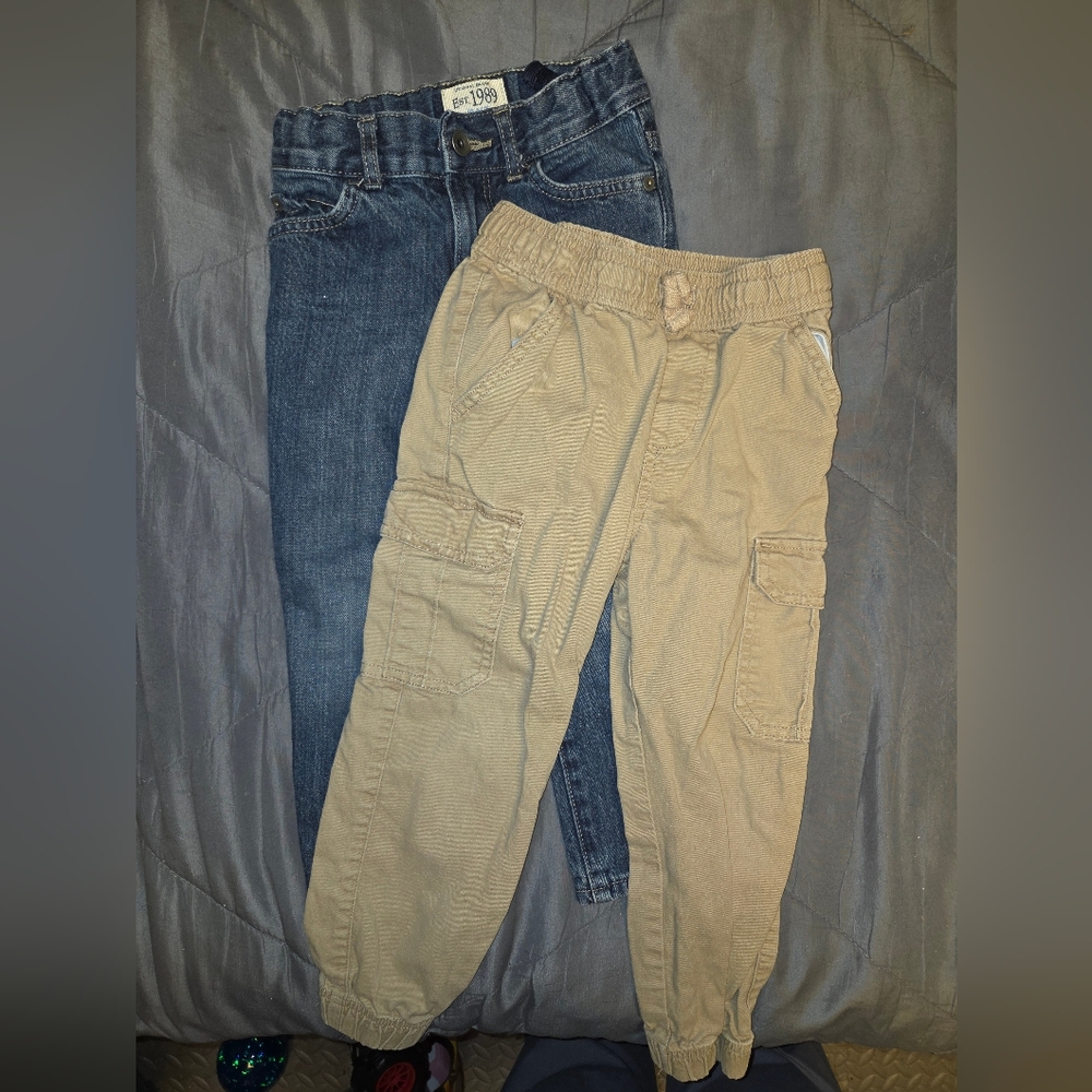 Place Men's Beige and Denim Cargo Pants